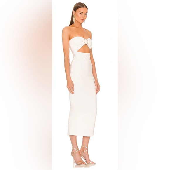 Michael Costello x REVOLVE Erin Midi Dress in White - Picture 3 of 6